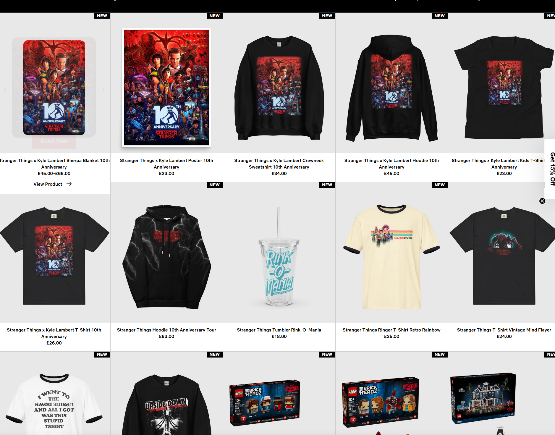 Netflix Shop Drops Stranger Things 10 Year Anniversary