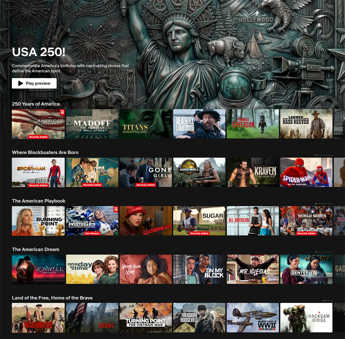 Usa 250 Subcategories
