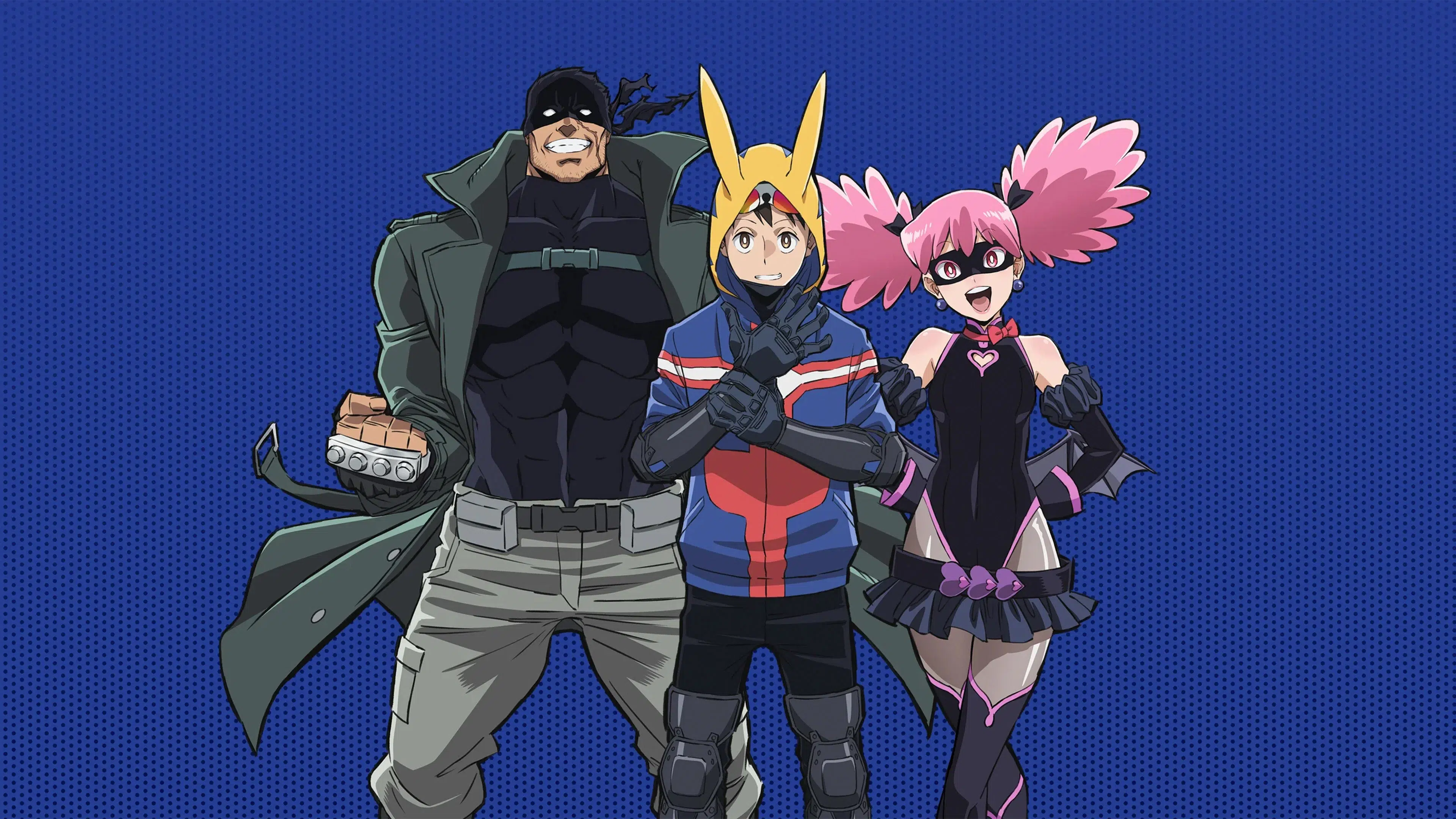 My Hero Academia: Vigilantes Now Streaming On Netflix Koichi, Knuckleduster And Popstep In Key Art For My Hero Academia: Vigilantes
